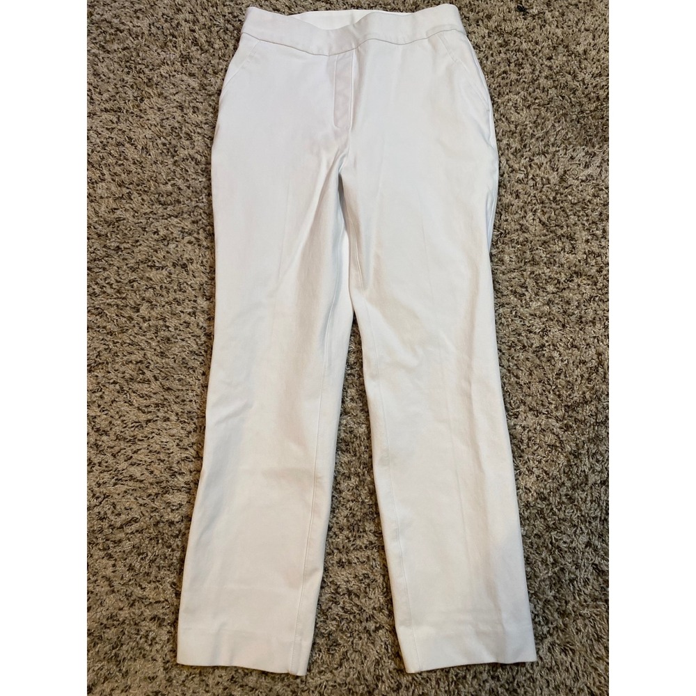 Spanx The Perfect Pant White Straight Leg Pull On Trousers Size Small